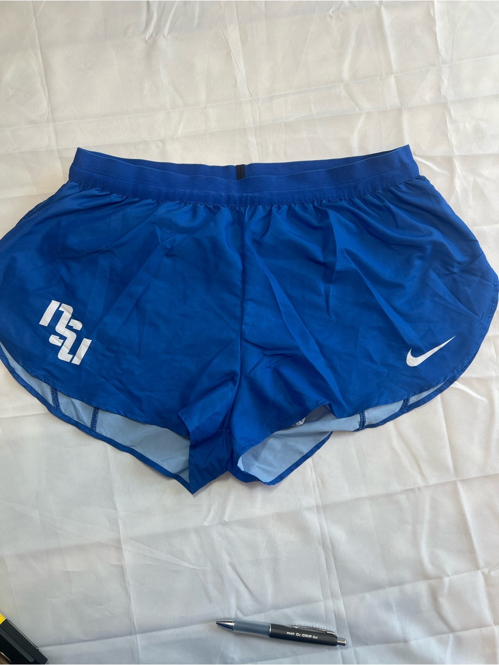 Nike Women's Blue Athletic Running Shorts with Swoosh